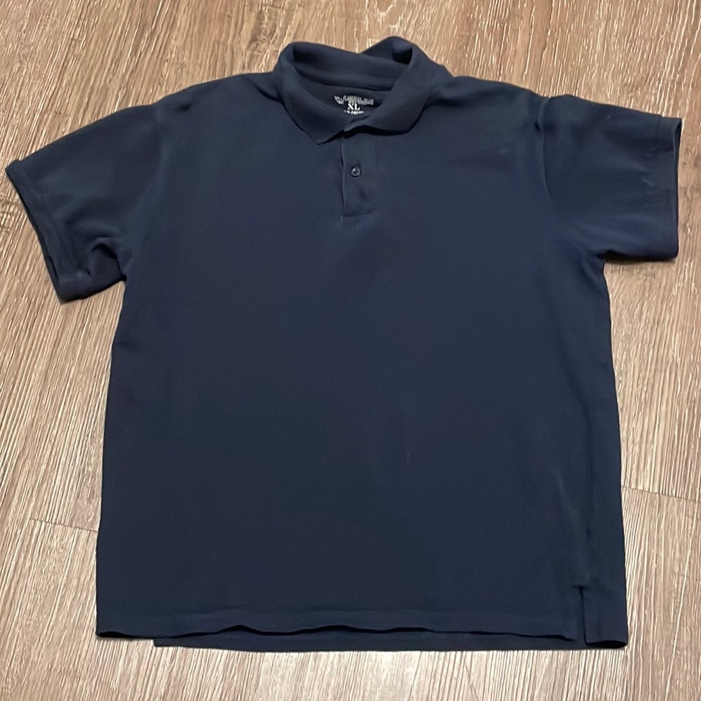 Flamehead Skate Boys XL Navy Blue Short Sleeve Collard Shirt